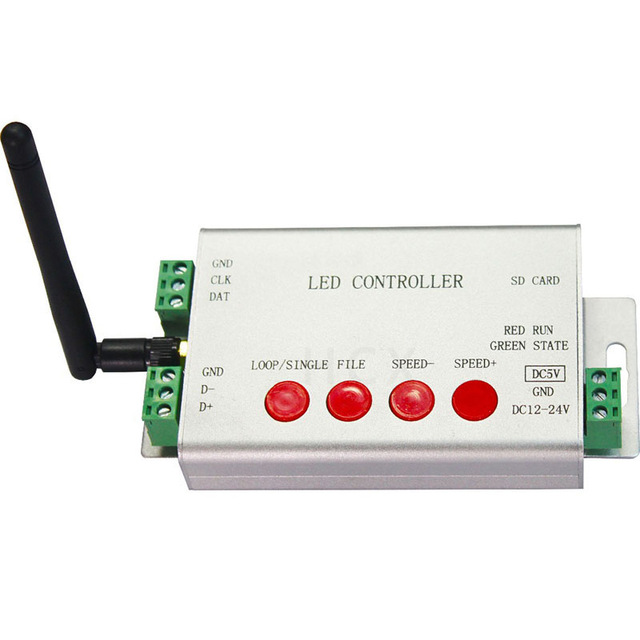 DC5-24V led wifi controller,1 port control 2048 pixels,DMX512 controller,support WS2812,DMX512,etc.Controlled by android phone via WLAN, Applicable TO led full color strip